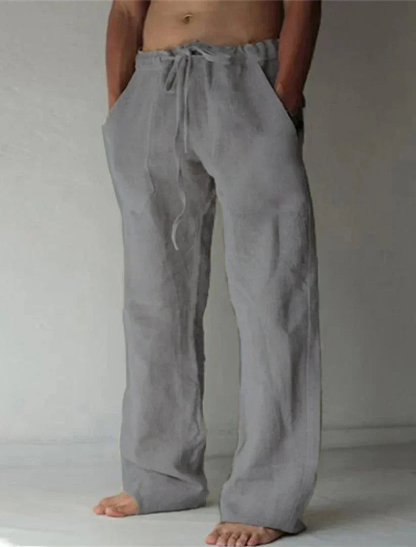 Ivyshape | Men's Baggy Linen Pants