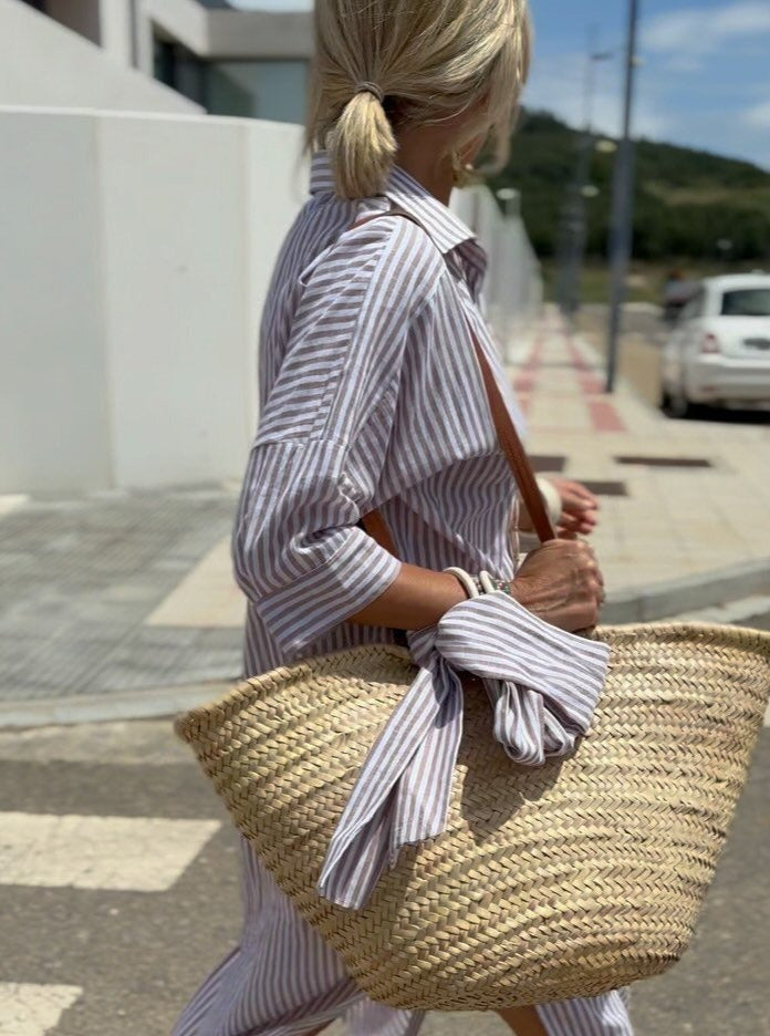 Ivyshape | Classic Striped Shirt Dress