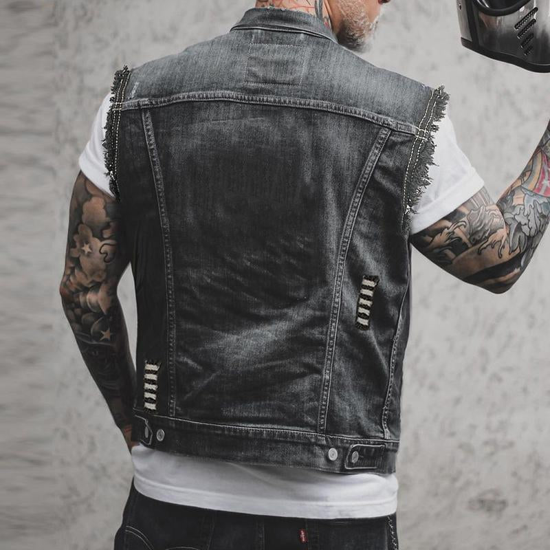 IvyShape | Denim Vest for Men Casual, Versatile & Comfortable