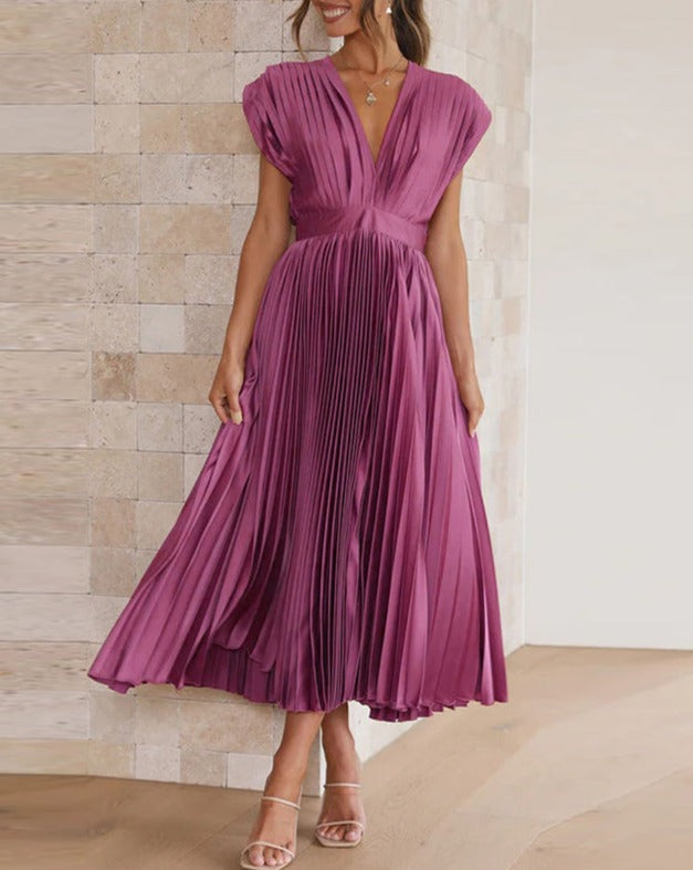 Ivyshape | Elegant Pleated Midi Dress