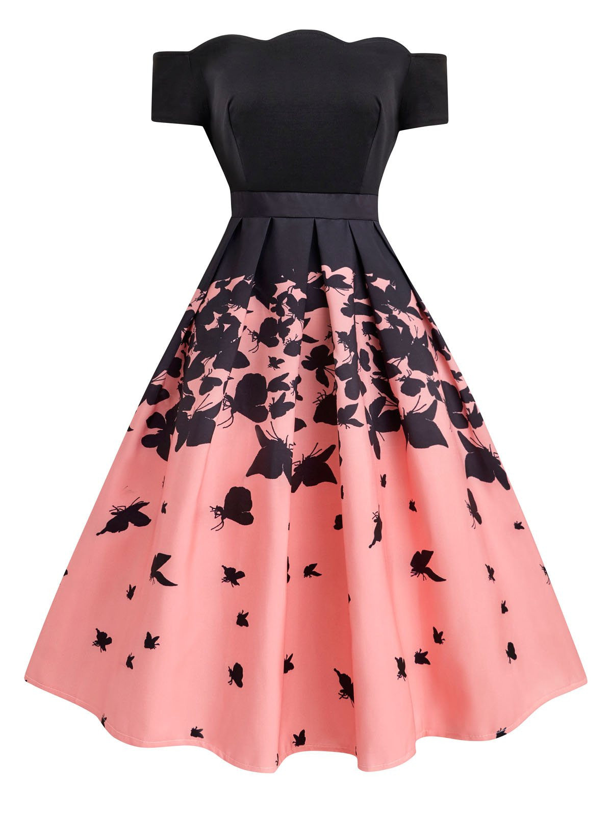 Black Butterfly Swing Dress