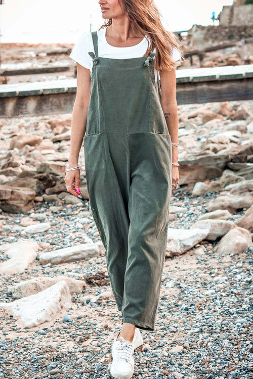 Loose Sleeveless Suspenders Jumpsuit