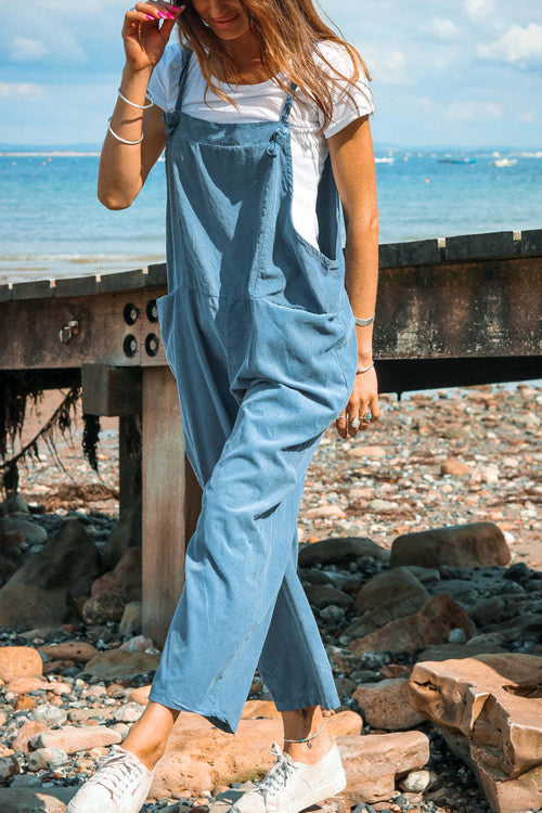 Loose Sleeveless Suspenders Jumpsuit