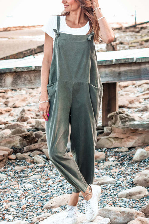 Loose Sleeveless Suspenders Jumpsuit