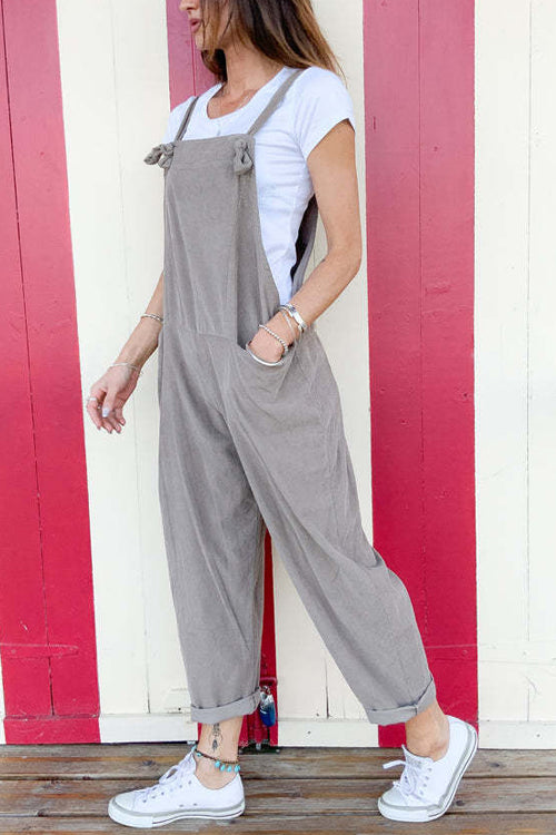 Loose Sleeveless Suspenders Jumpsuit