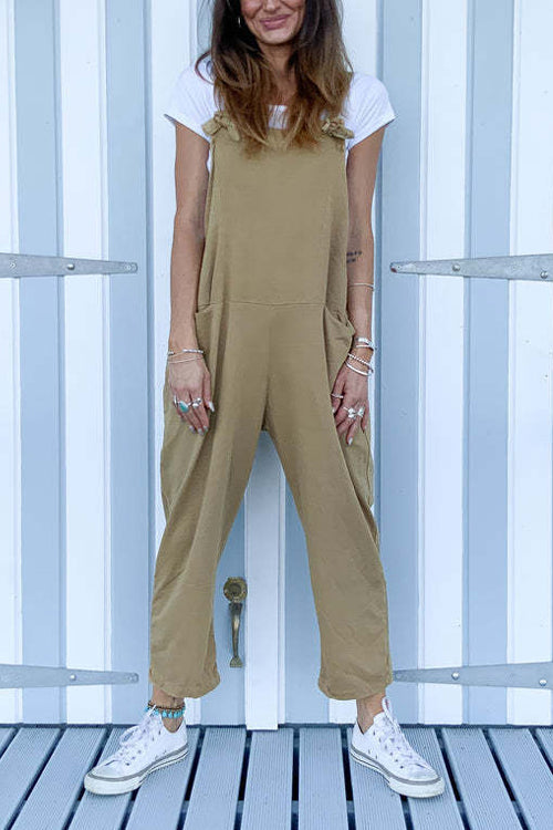 Loose Sleeveless Suspenders Jumpsuit