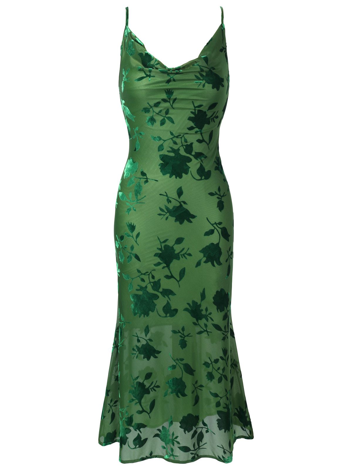 Green Floral Vintage Dress