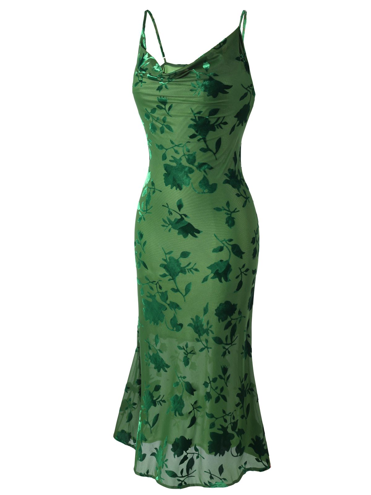 Green Floral Vintage Dress