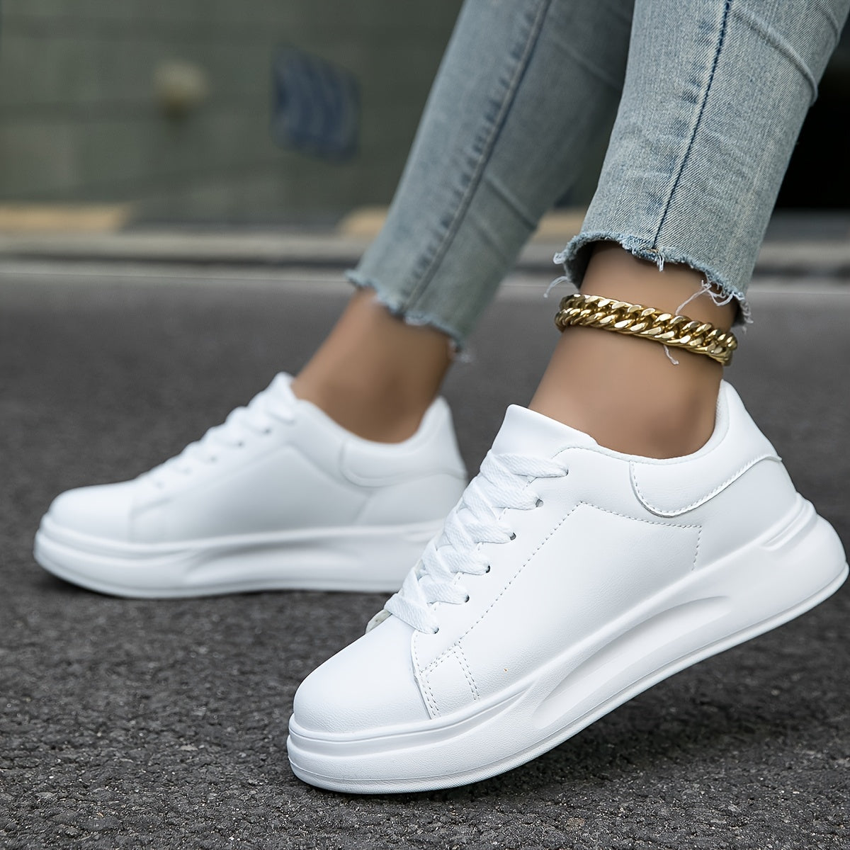 Ivyshape | Women's White Sneakers Casual