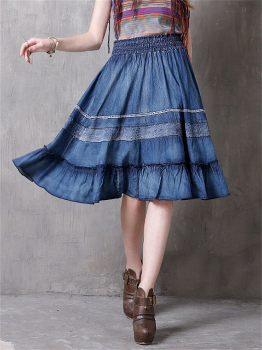 Fashion Splice Denim Skirt