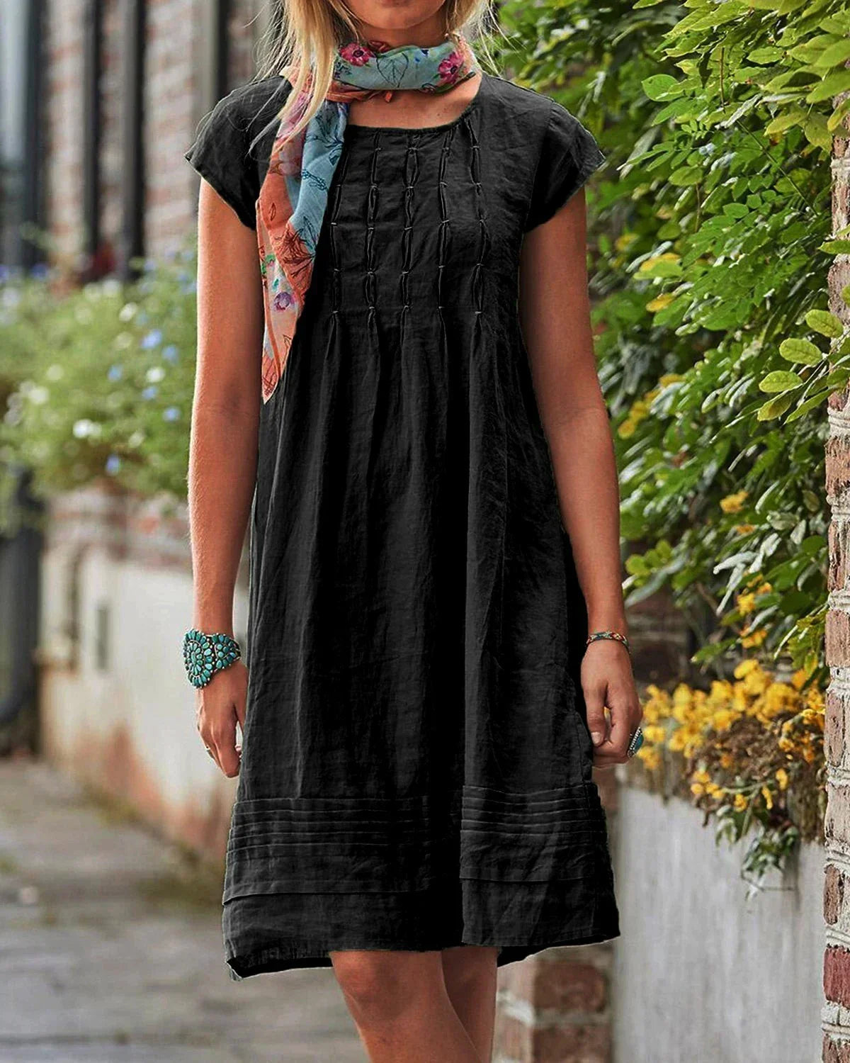 Casual Solid Linen Woman Dresses