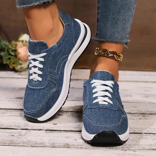 Stylish Denim Platform Sneakers for Women