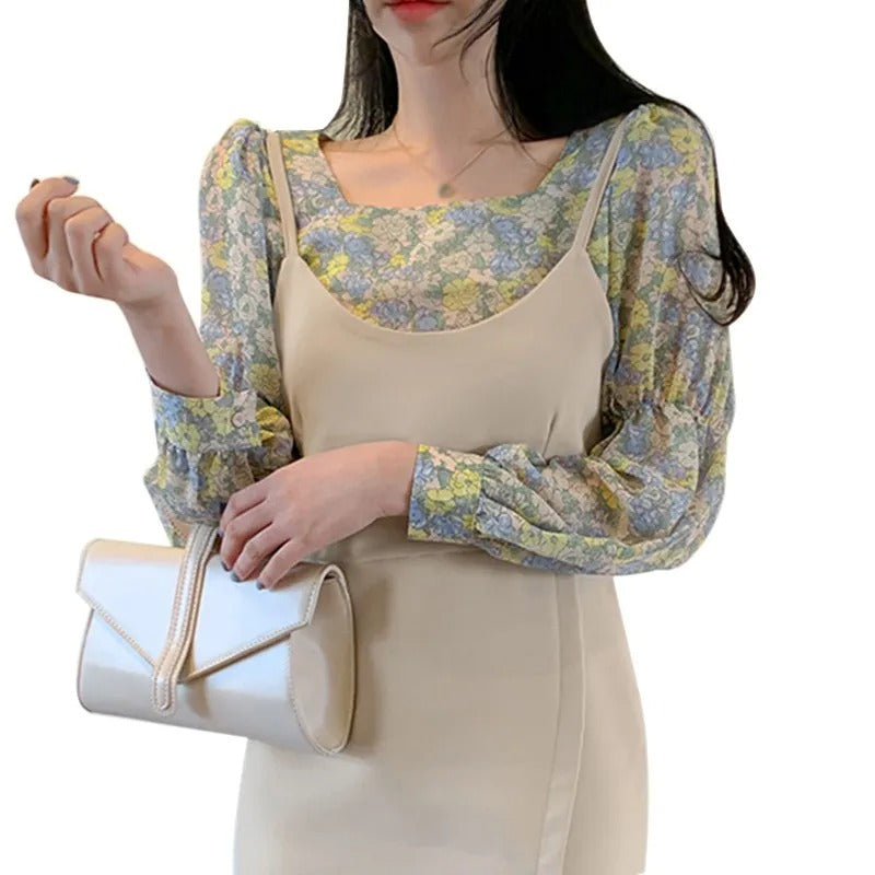 Sweet Floral Print Blouse for Women