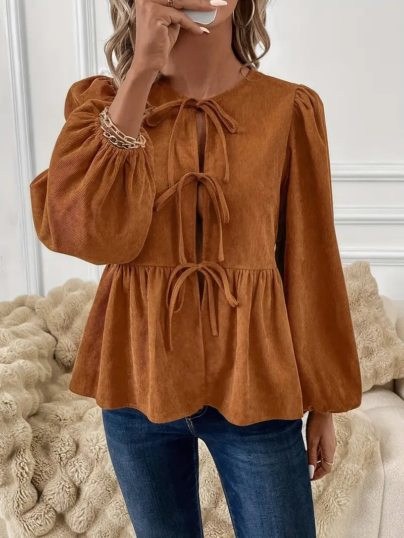 Ivyshape | Stylish Velvet Blouse