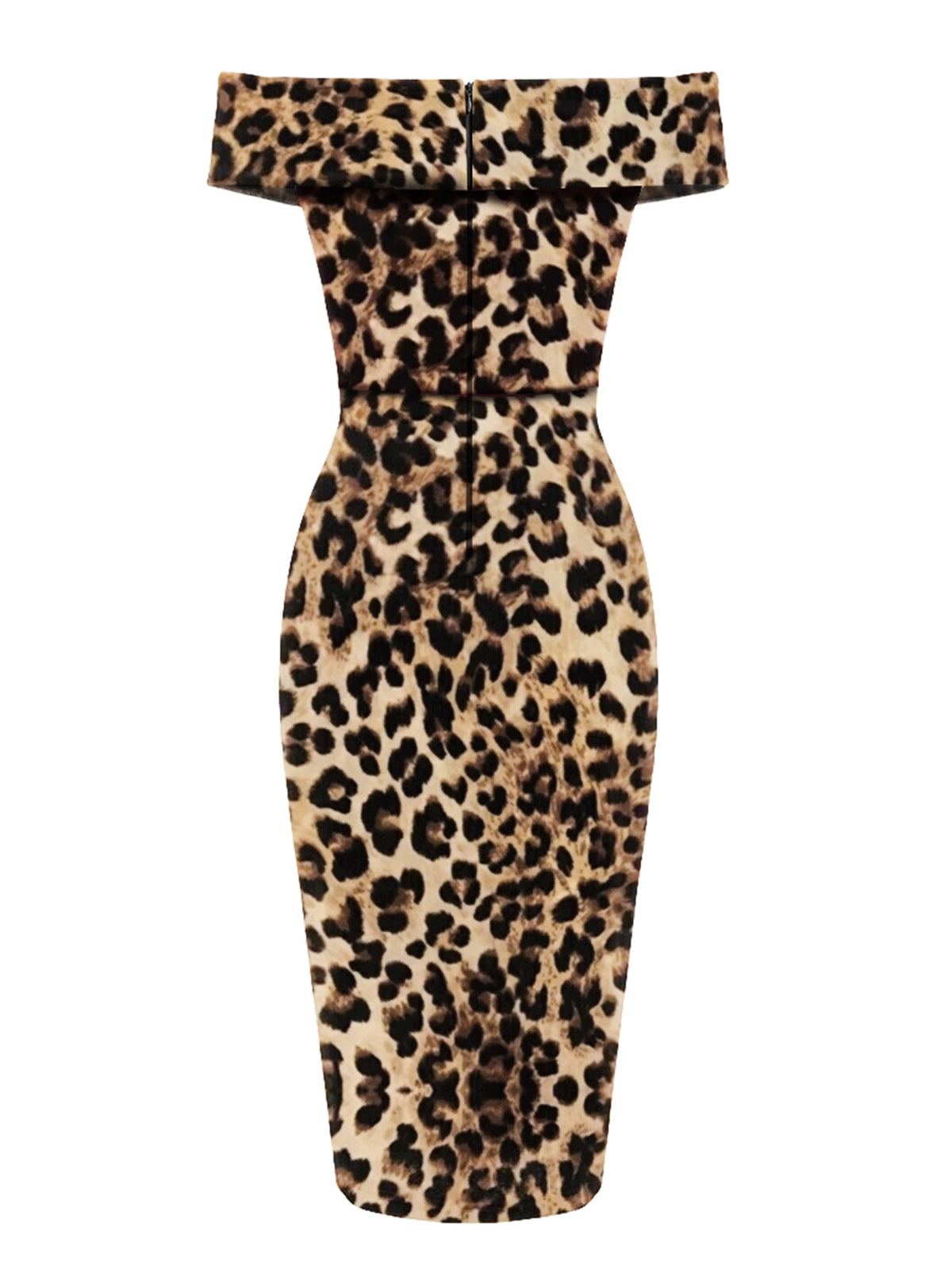 Off-shoulder Leopard Pencil Dress