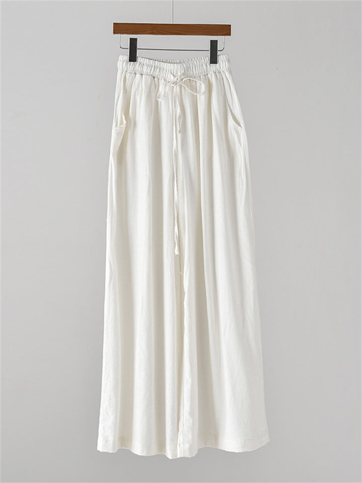 Women's Summer Comfortable Linen Yoga Wide Leg Pants