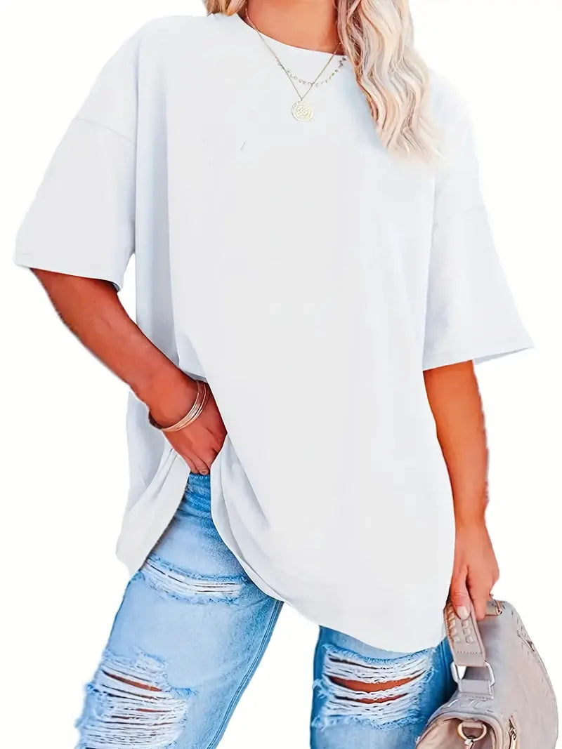 Ivyshape | Round Neck Basic T-Shirt