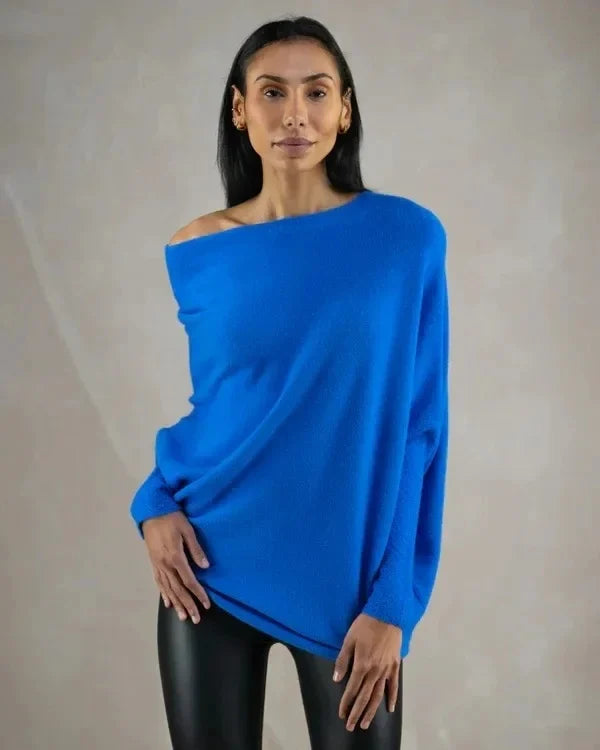 Ivyshape | Women's Asymmetric Draped Sweater