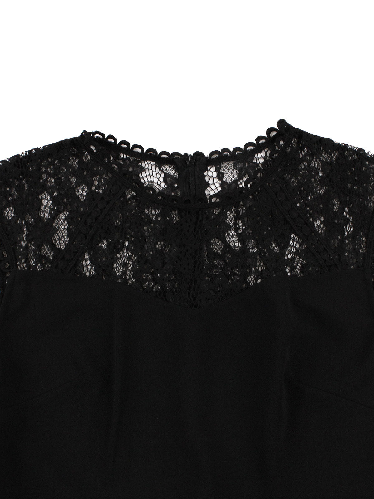 Black Lace Round Neck Dress