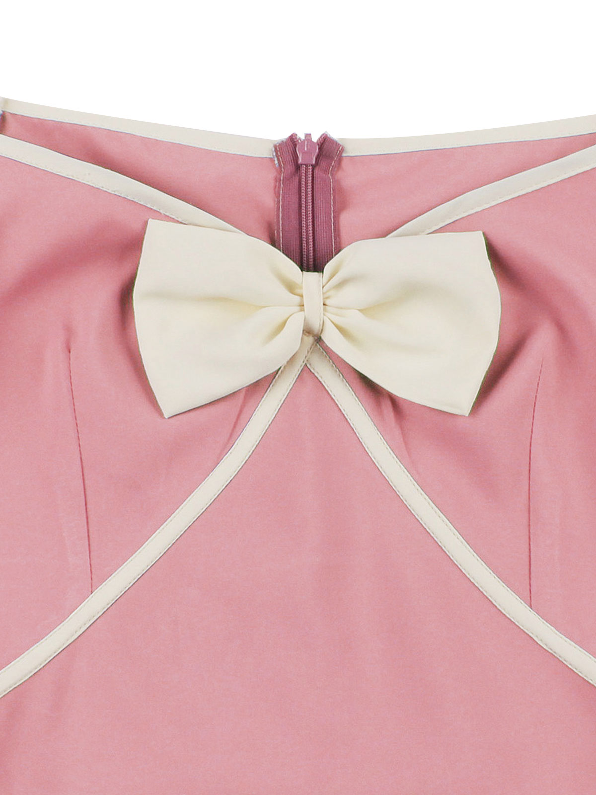 Pink Sweetheart Collar Bow Swing Dress