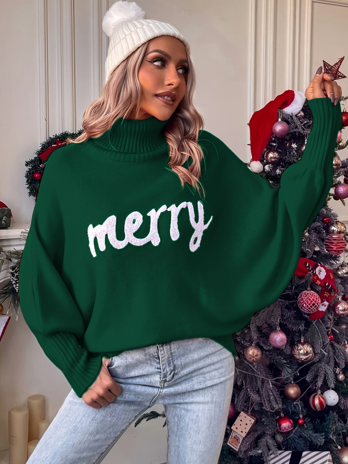 Ivyshape | Merry Christmas Turtleneck