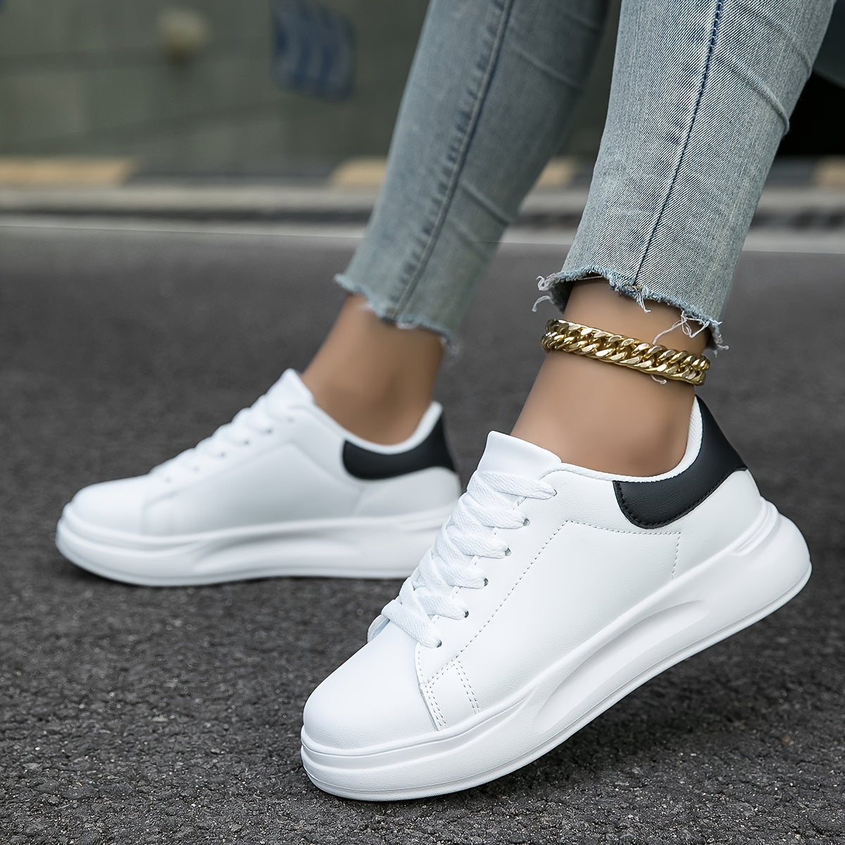 Ivyshape | Women's White Sneakers Casual