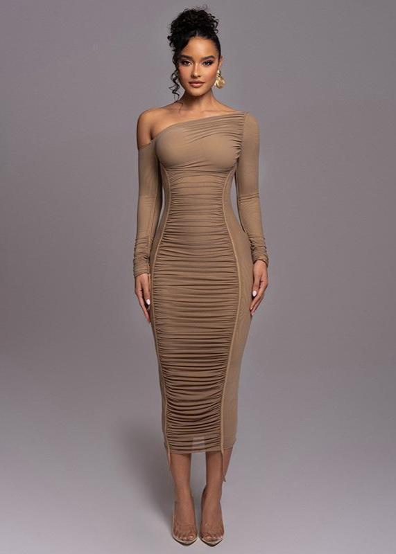 Ivyshape | Sheer Asymmetrical Midi Dress