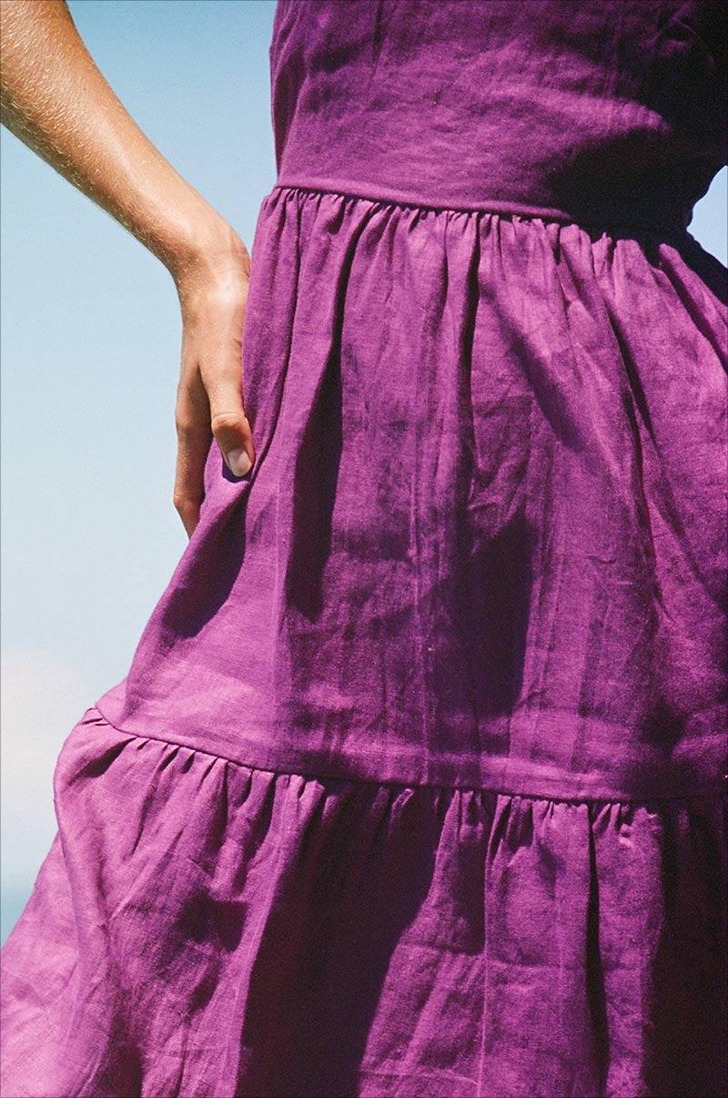 Purple Lace-up Dress