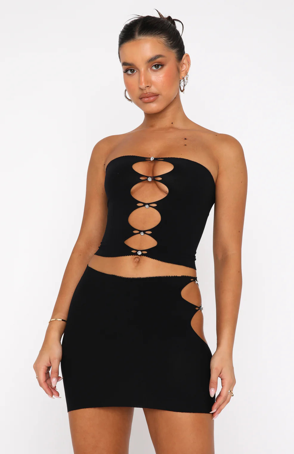 Sleek Strapless Bandeau Crop Top for Women