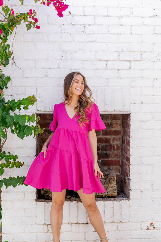 Piper Dress - Bold Magenta