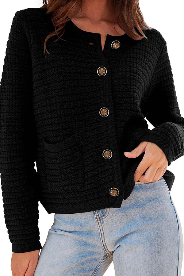 Ivyshape | Long-Sleeved Round Neck Knitted New Cardigan