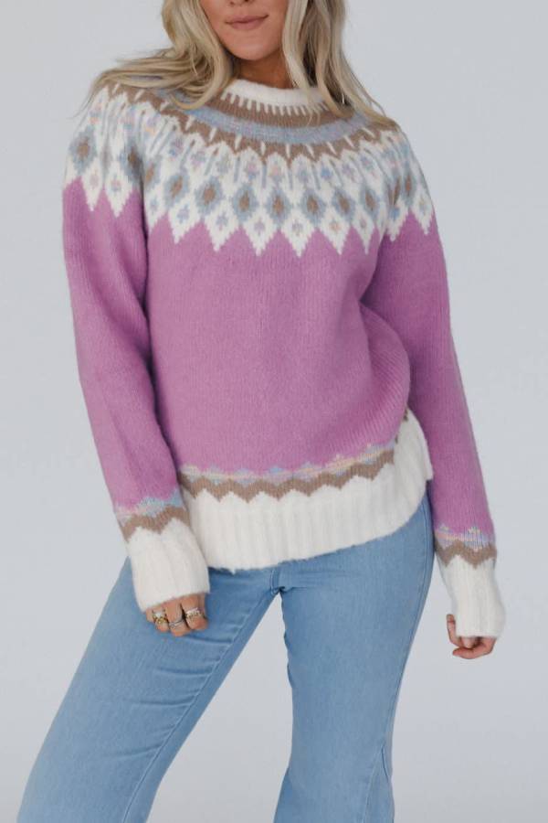 Ivyshape | Thickened Round Neck Long Sleeve Knitted Sweater