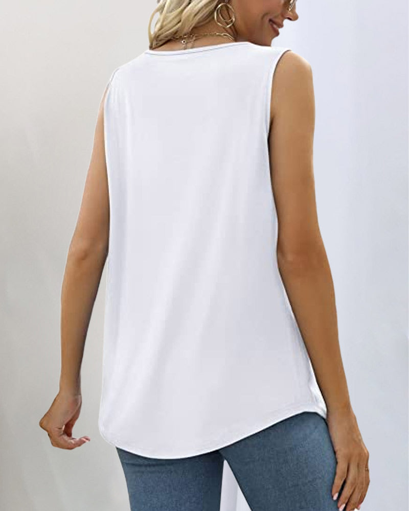 Ivyshape | Pleated Tank Top Summery Lightness with Texture