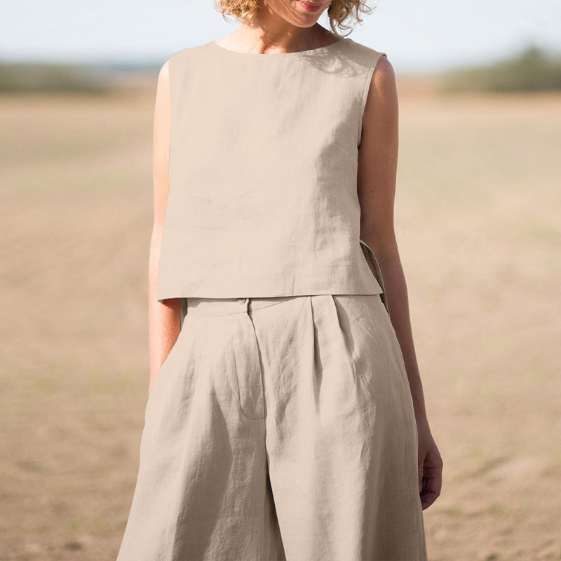 Vest Top + Wide-leg Pants Sets