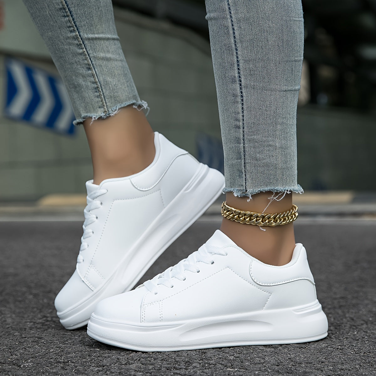 Ivyshape | Women's White Sneakers Casual