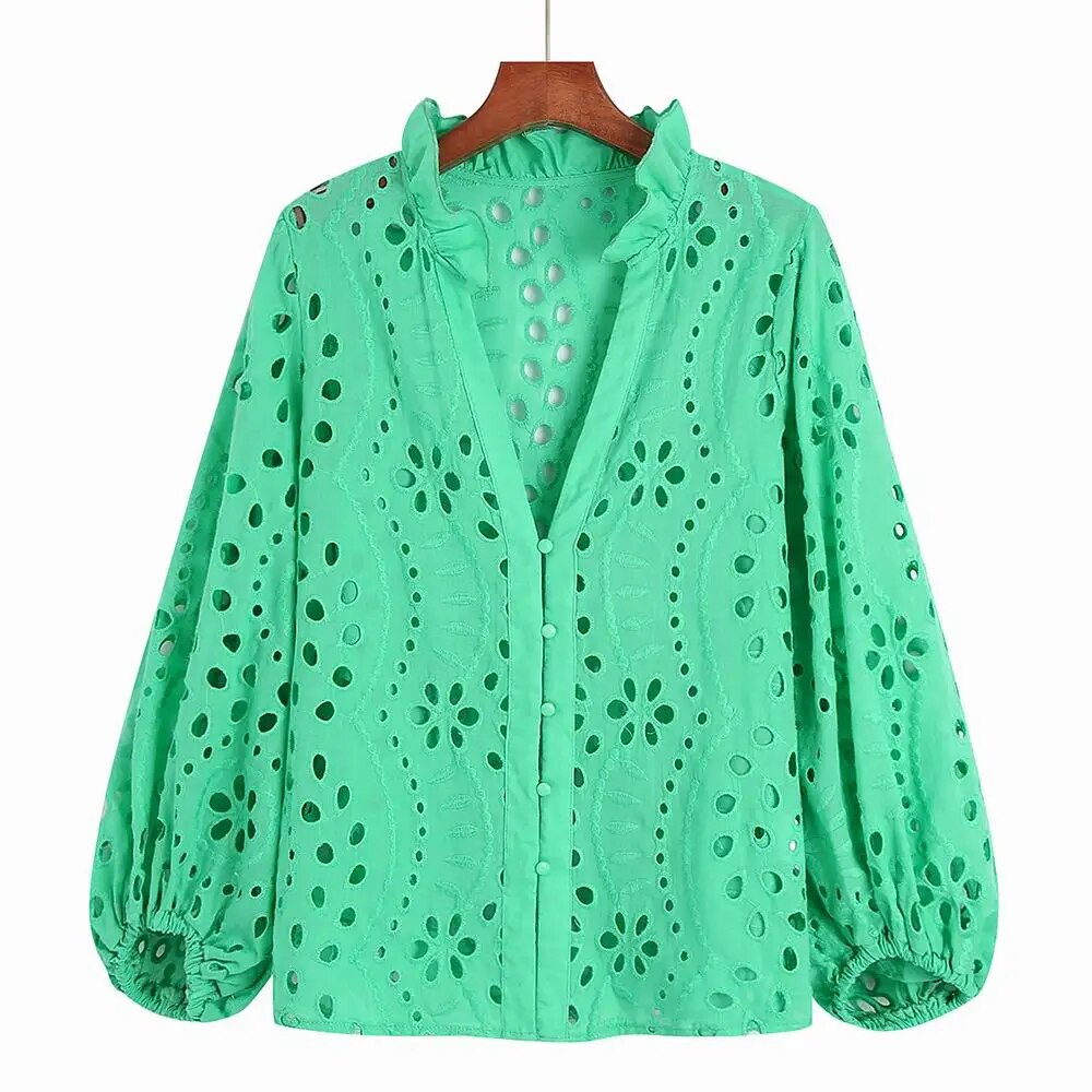 Ivyshape | Women's Blouse with Cutouts