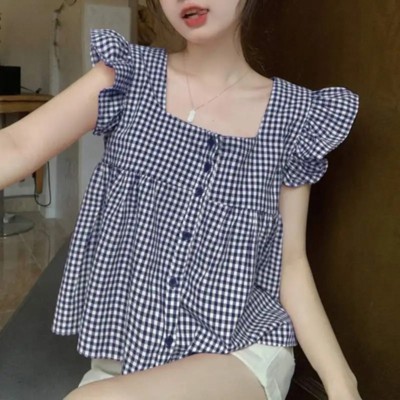 Elegant Plaid Blouse for Women