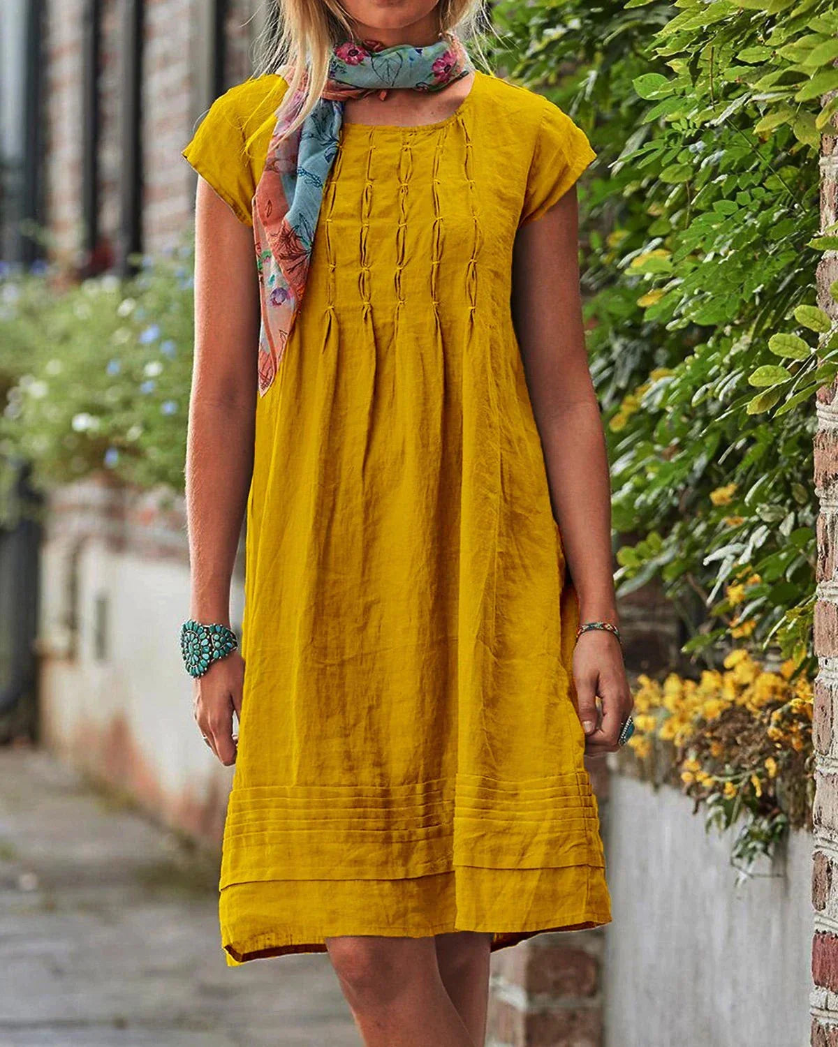 Casual Solid Linen Woman Dresses