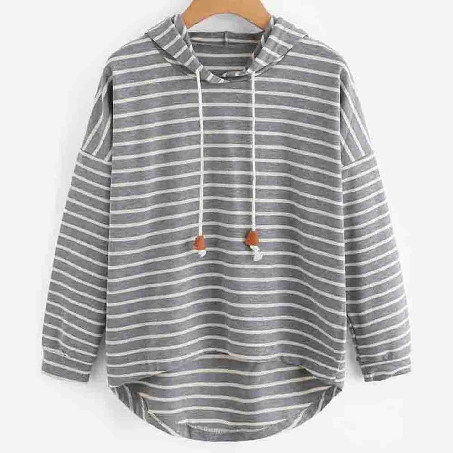 Ivyshape | Warm Striped Cotton Hoodie