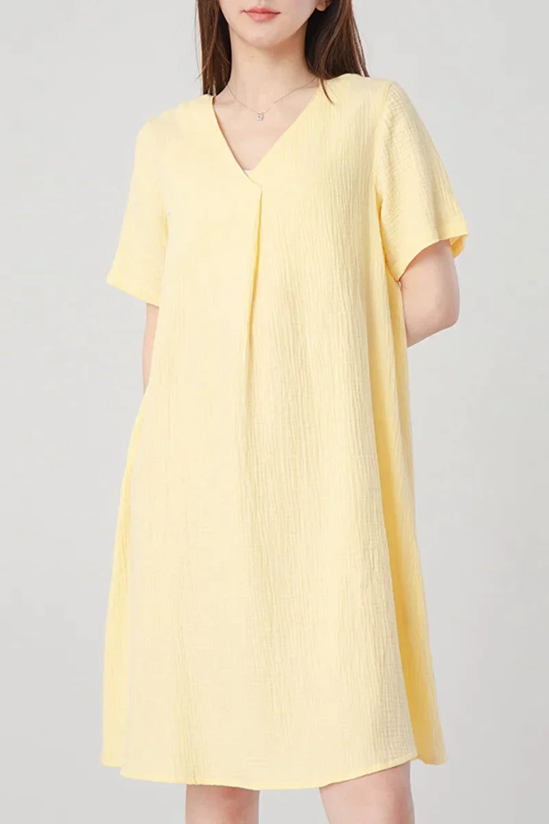 Summer Casual Short Summer Dress with V-Neckline | Ideal for Summer