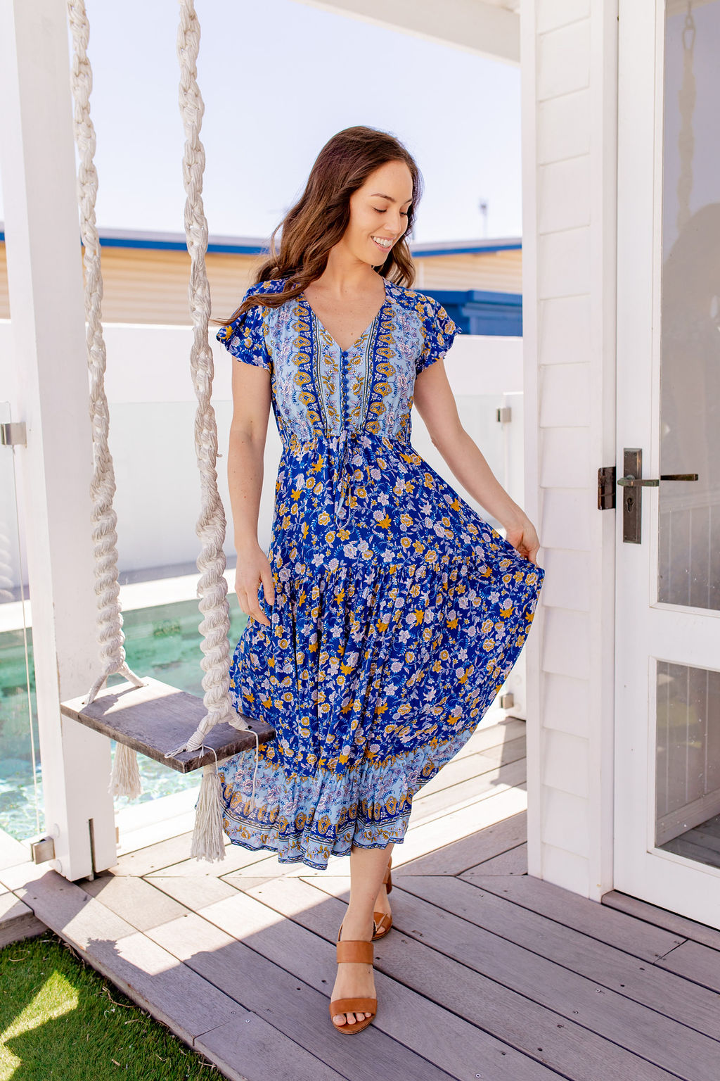 Cora Maxi Dress - Laguna Blue