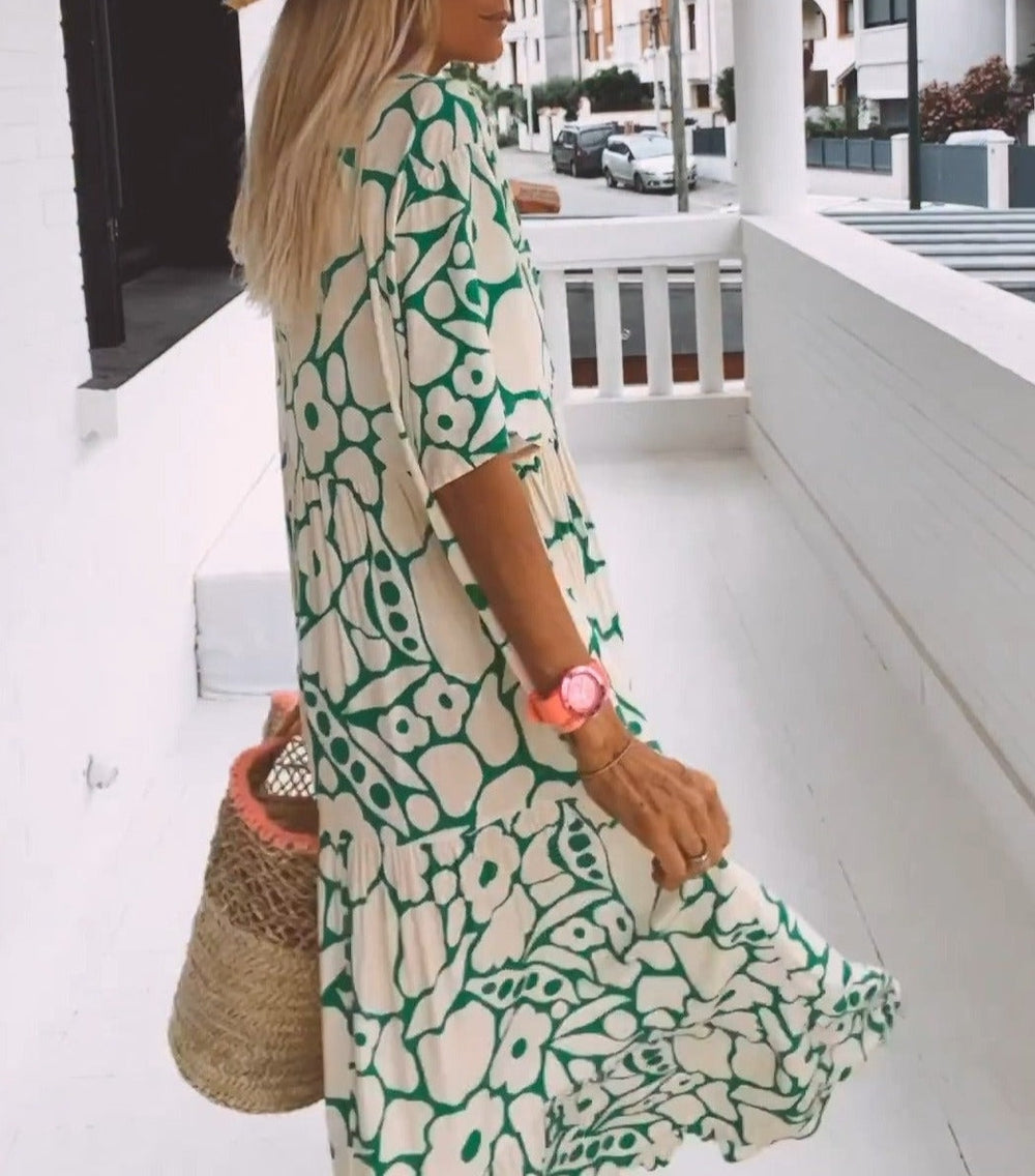 Summer Maxi Dress with Short Sleeves | Perfect for Casual Days