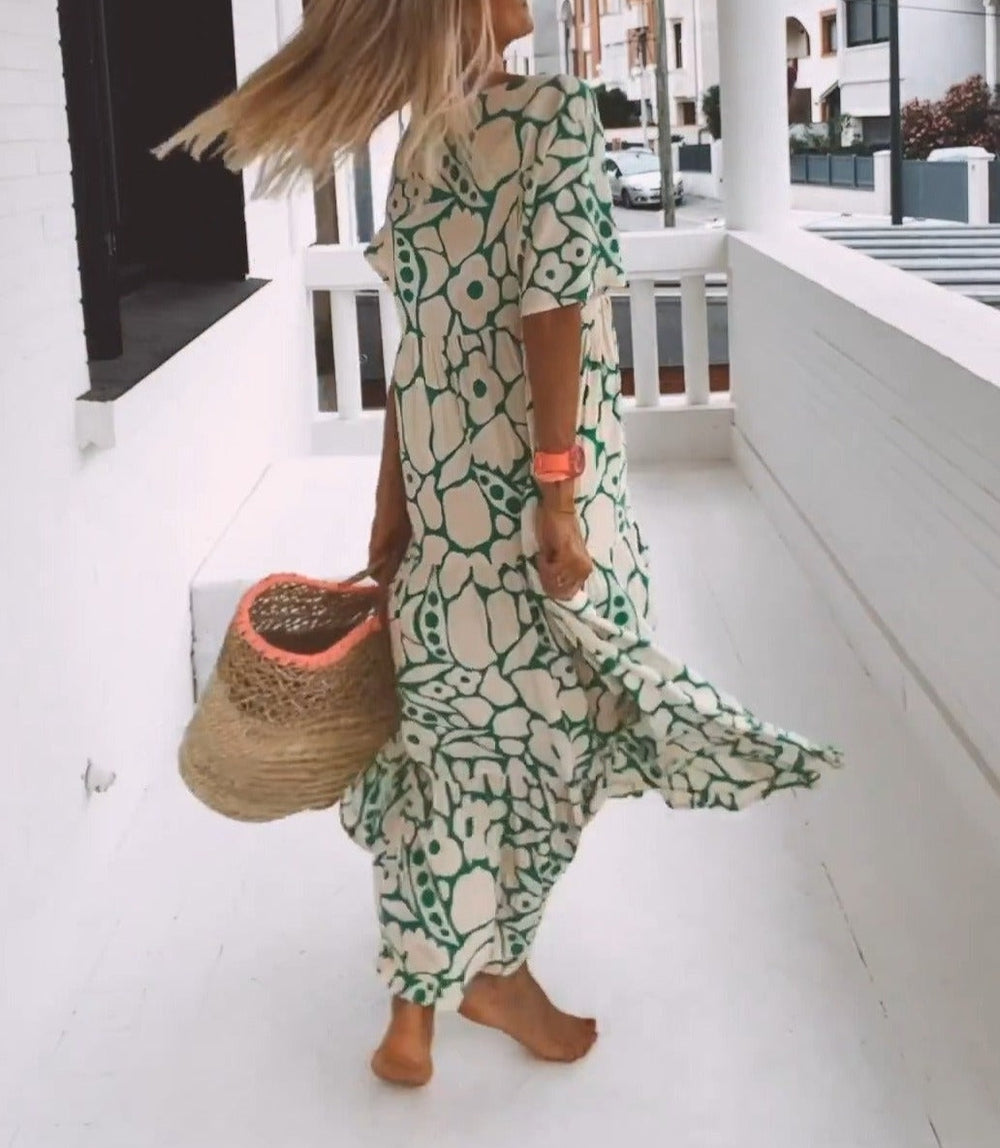 Summer Maxi Dress with Short Sleeves | Perfect for Casual Days