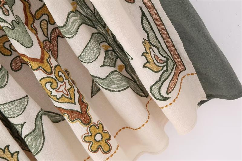 Ivyshape | Embroidered Loose Mini Tunic Dress