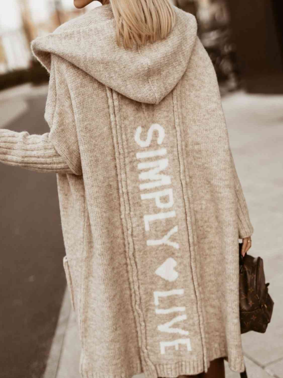 Ivyshape | Long Simply Live Hooded Cardigan