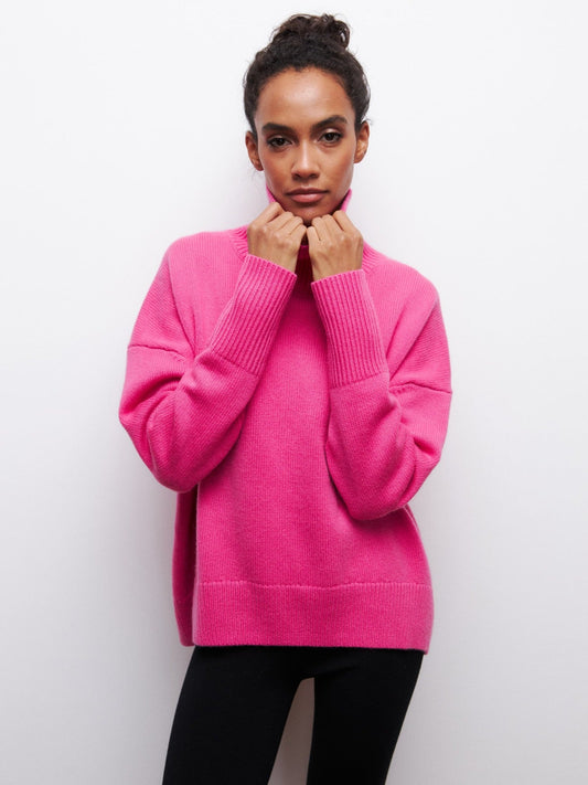 Ivyshape | Loose Turtleneck Long Sleeve Sweater