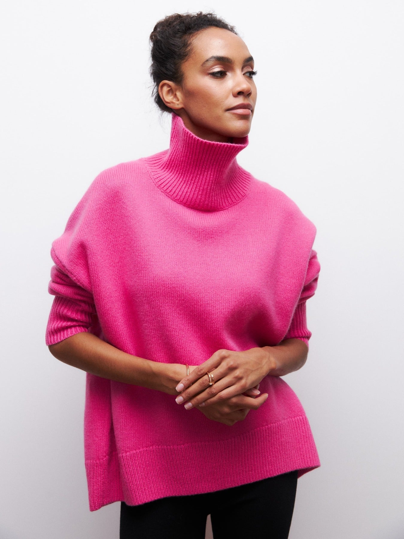 Ivyshape | Loose Turtleneck Long Sleeve Sweater