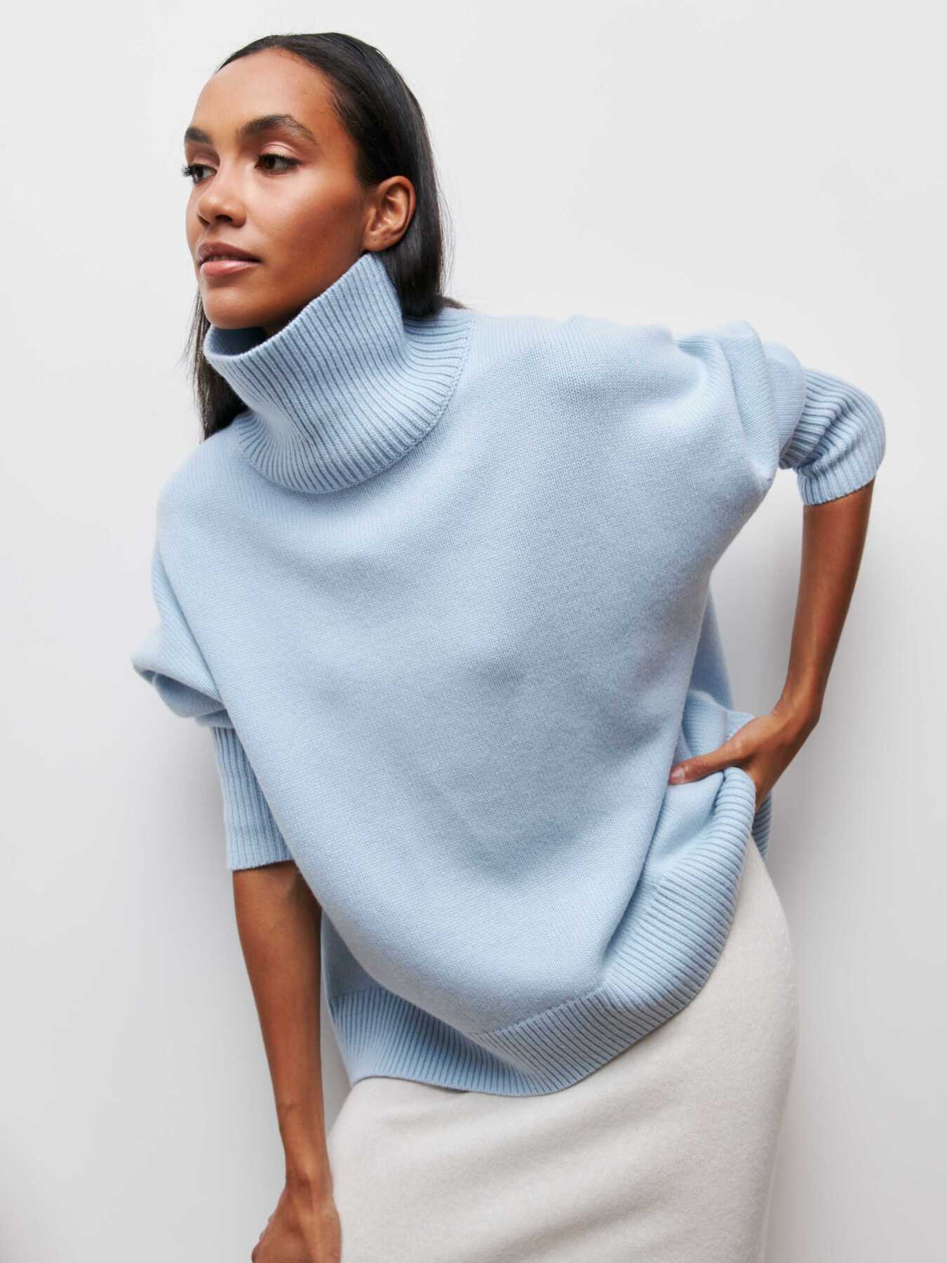 Ivyshape | Loose Turtleneck Long Sleeve Sweater