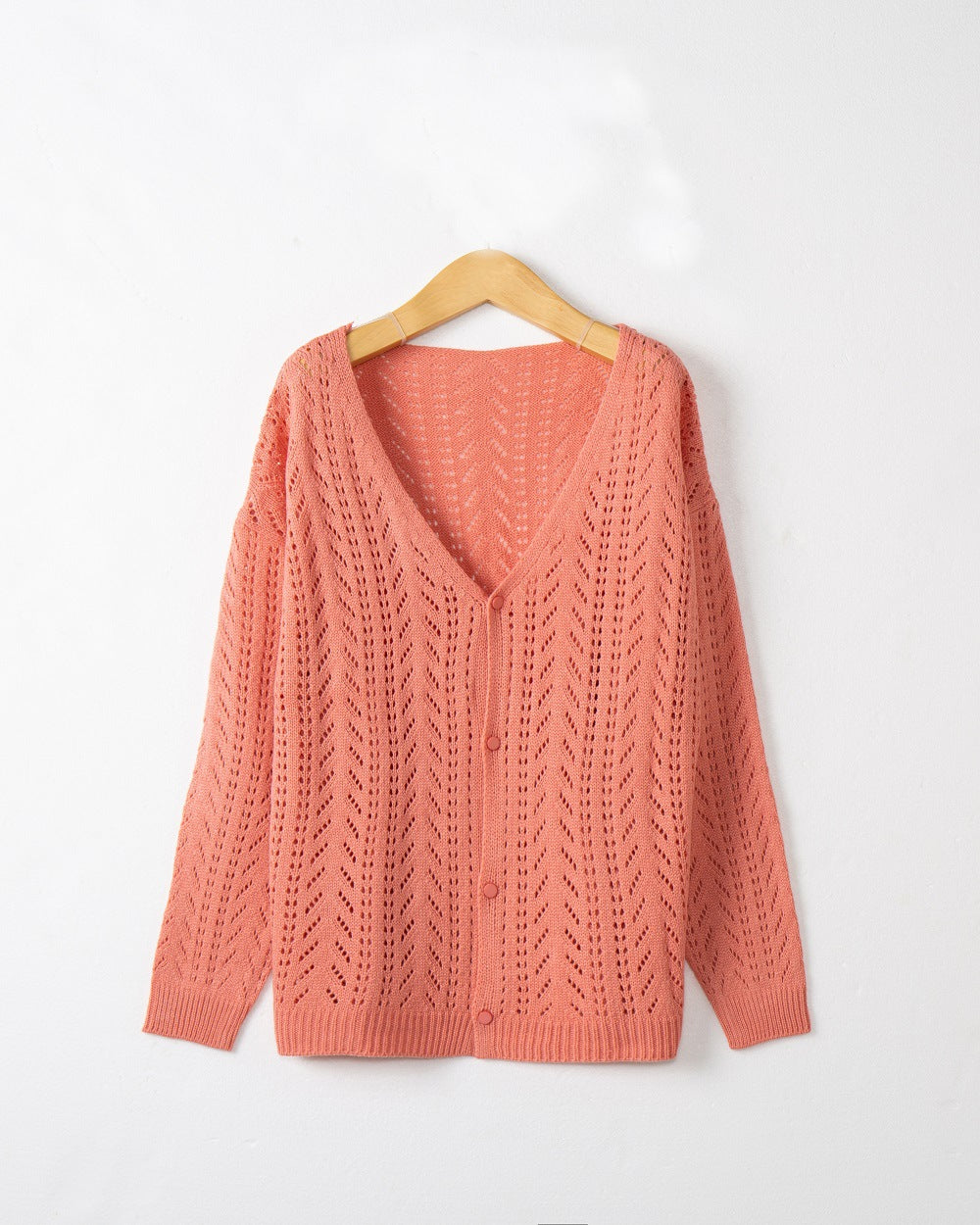 Ivyshape | V-Neck Long Sleeve Buttons Down Sweater