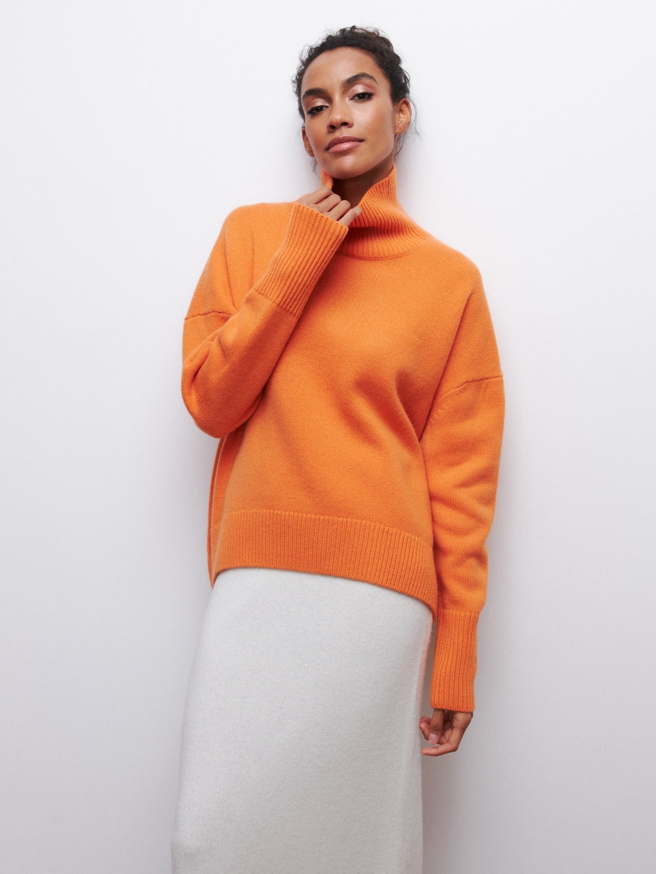 Ivyshape | Loose Turtleneck Long Sleeve Sweater